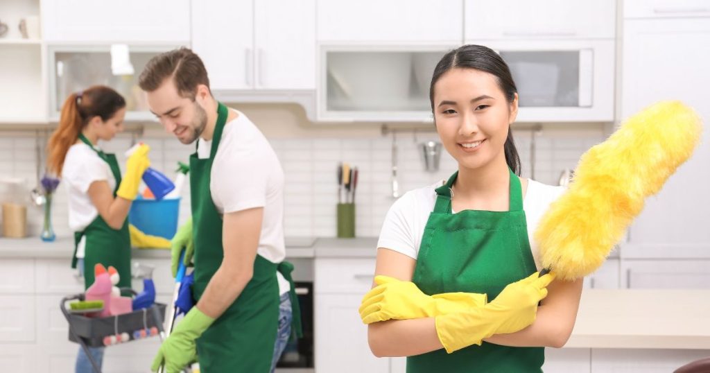 Professional house cleaning service cleaners