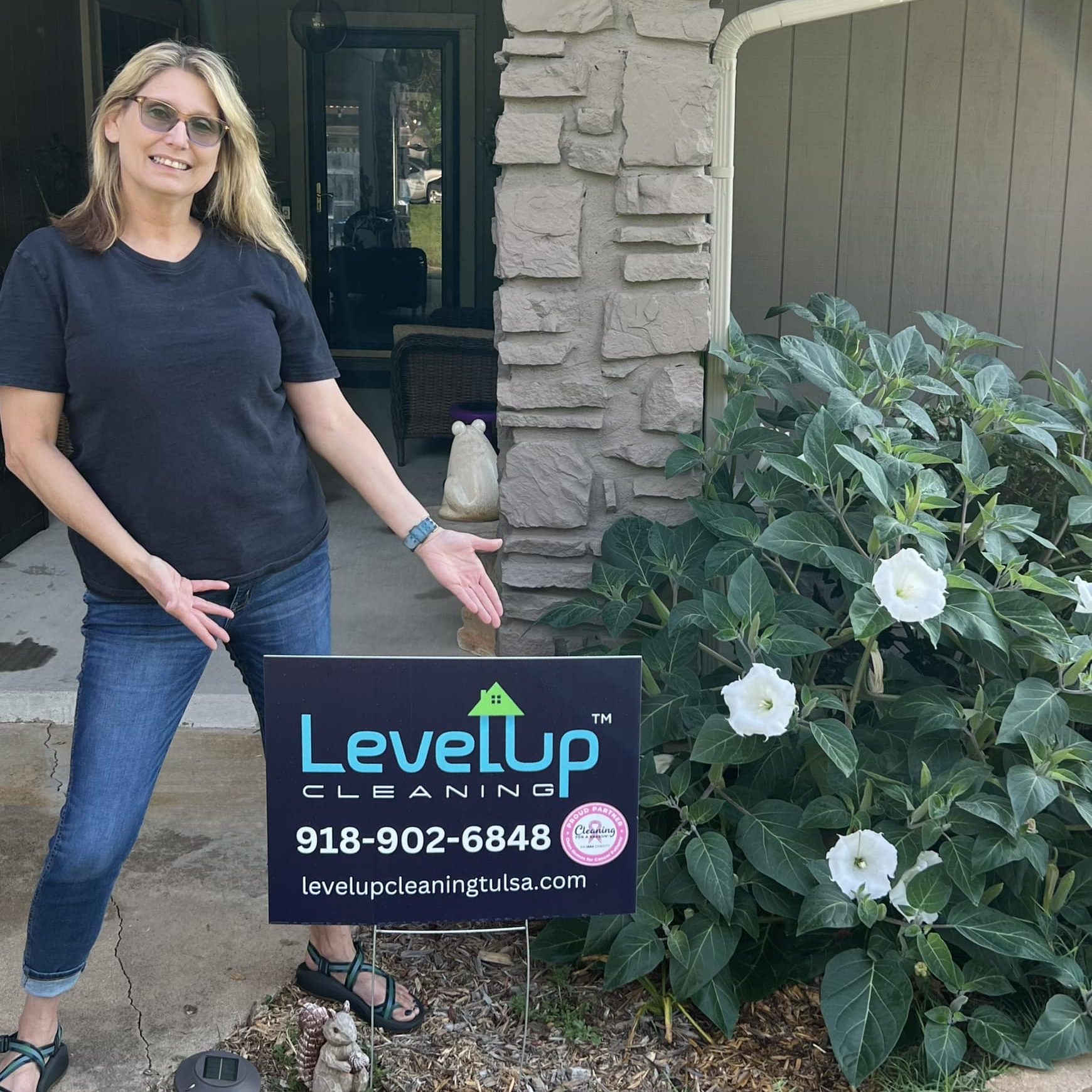 Owner of level up cleaning in tulsa